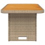 Mesa de jardín ratán sintético madera acacia beige 90x55x71 cm de , Mesas de jardín - Ref: Foro24-368277, Precio: 115,82 €, D...