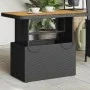 Mesa de jardín madera de acacia y ratán PE negro 90x55x71 cm de , Mesas de jardín - Ref: Foro24-368275, Precio: 105,88 €, Des...