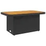 Mesa de jardín madera de acacia y ratán PE negro 90x55x71 cm de , Mesas de jardín - Ref: Foro24-368275, Precio: 105,88 €, Des...