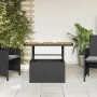 Mesa de jardín madera de acacia y ratán PE negro 90x55x71 cm de , Mesas de jardín - Ref: Foro24-368275, Precio: 105,88 €, Des...