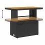Mesa de jardín madera de acacia y ratán PE negro 90x55x71 cm de , Mesas de jardín - Ref: Foro24-368275, Precio: 105,88 €, Des...