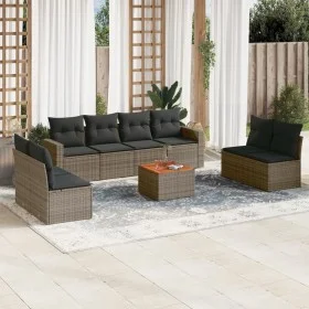 Set de muebles de jardín 9 pzas y cojines ratán sintético gris de , Conjuntos de jardín - Ref: Foro24-3224086, Precio: 492,41...