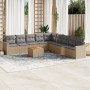Juego de sofás jardín con cojines beige 10 pzas ratán sintético de , Conjuntos de jardín - Ref: Foro24-3224169, Precio: 571,2...