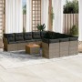 Set de sofás de jardín 12 pzas con cojines ratán sintético gris de , Conjuntos de jardín - Ref: Foro24-3223911, Precio: 677,9...