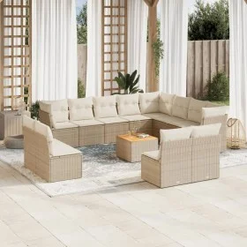 Set sofás de jardín con cojines 13 pzas ratán sintético beige de , Conjuntos de jardín - Ref: Foro24-3223930, Precio: 854,44 ...