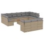 Set sofás de jardín 14 pzas con cojines ratán sintético beige de , Conjuntos de jardín - Ref: Foro24-3223924, Precio: 805,01 ...