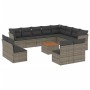 Set sofás de jardín con cojines 13 piezas ratán sintético gris de , Conjuntos de jardín - Ref: Foro24-3223932, Precio: 769,46...