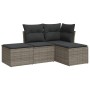 Set de sofás de jardín 4 pzas y cojines ratán sintético gris de , Conjuntos de jardín - Ref: Foro24-3249319, Precio: 242,82 €...