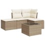 Juego de sofás jardín con cojines 5 pzas ratán sintético beige de , Conjuntos de jardín - Ref: Foro24-3249327, Precio: 325,87...