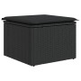 Taburete de jardín de ratán sintético negro y cojín 55x55x37cm de , Otomanas de exterior - Ref: Foro24-365968, Precio: 61,42 ...