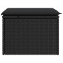 Taburete de jardín de ratán sintético negro y cojín 55x55x37cm de , Otomanas de exterior - Ref: Foro24-365968, Precio: 61,42 ...