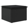 Taburete de jardín de ratán sintético negro y cojín 55x55x37cm de , Otomanas de exterior - Ref: Foro24-365968, Precio: 61,42 ...