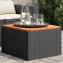 Mesa de jardín de madera de acacia y ratán PE negro 55x55x37 cm de , Mesas de jardín - Ref: Foro24-365975, Precio: 46,81 €, D...