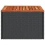 Mesa de jardín de madera de acacia y ratán PE negro 55x55x37 cm de , Mesas de jardín - Ref: Foro24-365975, Precio: 46,81 €, D...