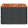 Mesa de jardín de madera de acacia y ratán PE negro 55x55x37 cm de , Mesas de jardín - Ref: Foro24-365975, Precio: 48,32 €, D...