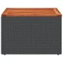 Mesa de jardín de madera de acacia y ratán PE negro 55x55x37 cm de , Mesas de jardín - Ref: Foro24-365975, Precio: 46,81 €, D...