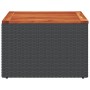 Mesa de jardín de madera de acacia y ratán PE negro 55x55x37 cm de , Mesas de jardín - Ref: Foro24-365975, Precio: 48,32 €, D...
