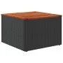 Mesa de jardín de madera de acacia y ratán PE negro 55x55x37 cm de , Mesas de jardín - Ref: Foro24-365975, Precio: 46,81 €, D...