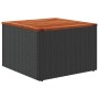Mesa de jardín de madera de acacia y ratán PE negro 55x55x37 cm de , Mesas de jardín - Ref: Foro24-365975, Precio: 48,32 €, D...