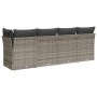 Sofá de jardín con cojines 4 plazas ratán sintético gris de , Sofás de exterior - Ref: Foro24-366115, Precio: 228,34 €, Descu...