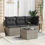 Mesa de jardín superficie de cristal ratán PE gris 55x55x37 cm de , Mesas de jardín - Ref: Foro24-366120, Precio: 57,00 €, De...