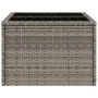 Mesa de jardín superficie de cristal ratán PE gris 55x55x37 cm de , Mesas de jardín - Ref: Foro24-366120, Precio: 57,00 €, De...