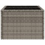 Mesa de jardín superficie de cristal ratán PE gris 55x55x37 cm de , Mesas de jardín - Ref: Foro24-366120, Precio: 54,95 €, De...