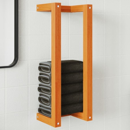 Toallero de madera de pino maciza marrón encerado 23x18x60 cm de , Toalleros - Ref: Foro24-844473, Precio: 21,53 €, Descuento: %