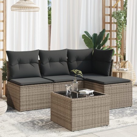 Juego de sofás jardín con cojines 5 pzas ratán sintético gris de , Conjuntos de jardín - Ref: Foro24-3217510, Precio: 261,86 ...