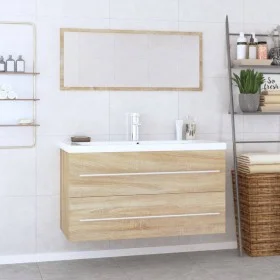 Conjunto de muebles de baño 3 piezas color roble Sonoma de , Muebles de baño - Ref: Foro24-3152850, Precio: 238,79 €, Descuen...