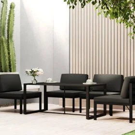 Anthrazitgrauer Garten-Esstisch aus Aluminium, 120 x 60 x 66 cm von , Gartentische - Ref: Foro24-318312, Preis: 129,88 €, Rab...