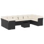 Set de sofás de jardín 11 pzas y cojines ratán sintético negro de , Conjuntos de jardín - Ref: Foro24-3218206, Precio: 596,98...