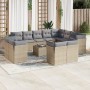 Set sofás de jardín con cojines 13 pzas ratán sintético beige de , Conjuntos de jardín - Ref: Foro24-3250378, Precio: 894,84 ...