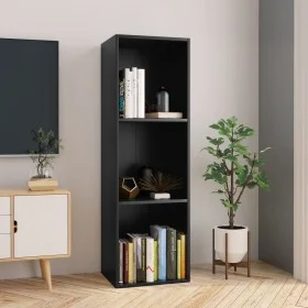 Estantería libros/mueble TV contrachapada negro 36x30x114 cm de , Librerías y estanterías - Ref: Foro24-800136, Precio: 41,43...