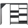 Mesa de bar con estantería móvil negro 138x39x110 cm de , Mesas de cocina y de comedor - Ref: Foro24-280223, Precio: 138,23 €...