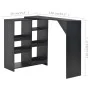 Bar table with mobile shelf black 138x39x110 cm by , Kitchen and dining tables - Ref: Foro24-280223, Price: 112,05 €, Discoun...