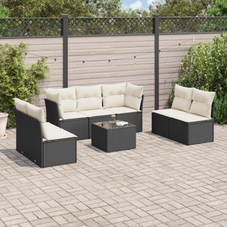 Set de sofás de jardín 8 piezas y cojines ratán sintético negro de , Conjuntos de jardín - Ref: Foro24-3217416, Precio: 418,4...