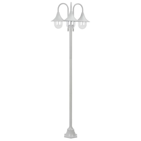Farolas de jardín con 3 luces aluminio blanca E27 220 cm de , Iluminación de exterior - Ref: Foro24-44206, Precio: 151,21 €, ...