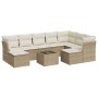 Juego de sofás jardín con cojines beige 10 pzas ratán sintético de , Conjuntos de jardín - Ref: Foro24-3250417, Precio: 675,9...