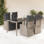 Set comedor de jardín 5 piezas con cojines ratán sintético gris en Conjuntos de jardín | Comprar online en Foru.es