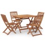 Juego de comedor de jardín 5 piezas madera maciza de acacia de , Conjuntos de jardín - Ref: Foro24-3152900, Precio: 306,03 €,...