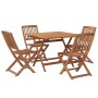 Juego de comedor de jardín 5 piezas madera maciza de acacia de , Conjuntos de jardín - Ref: Foro24-3152900, Precio: 306,03 €,...