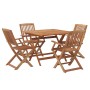 Juego de comedor de jardín 5 piezas madera maciza de acacia de , Conjuntos de jardín - Ref: Foro24-3152899, Precio: 343,48 €,...