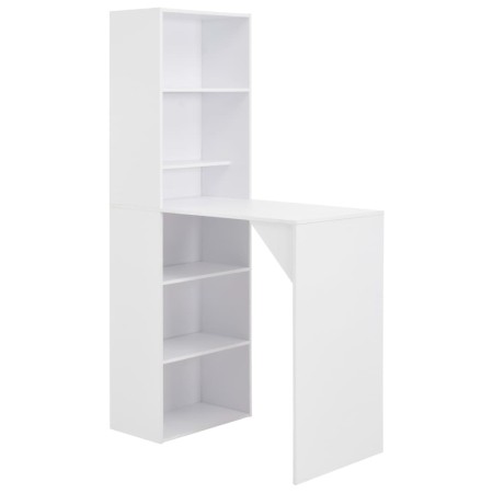 Mesa de bar con estantería blanca 115x59x200 cm de , Mesas de cocina y de comedor - Ref: Foro24-280227, Precio: 216,05 €, Des...