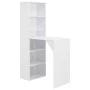Mesa de bar con estantería blanca 115x59x200 cm de , Mesas de cocina y de comedor - Ref: Foro24-280227, Precio: 211,08 €, Des...