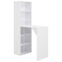 Mesa de bar con estantería blanca 115x59x200 cm de , Mesas de cocina y de comedor - Ref: Foro24-280227, Precio: 216,05 €, Des...