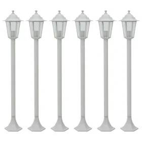 Farolas de jardín aluminio blancas E27 110 cm 6 unidades de , Iluminación de exterior - Ref: Foro24-44215, Precio: 160,20 €, ...