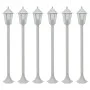 Farolas de jardín aluminio blancas E27 110 cm 6 unidades de , Iluminación de exterior - Ref: Foro24-44215, Precio: 160,20 €, ...