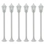 Farolas de jardín aluminio blancas E27 110 cm 6 unidades de , Iluminación de exterior - Ref: Foro24-44215, Precio: 163,35 €, ...