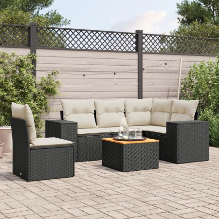 Set de sofás de jardín 6 piezas y cojines ratán sintético negro de , Conjuntos de jardín - Ref: Foro24-3257778, Precio: 377,9...